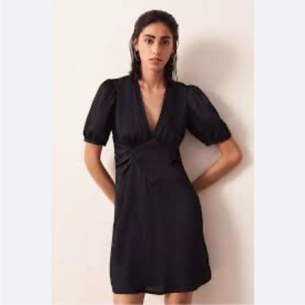 NWOT Ba&sh Black Wina Mini Puff Sleeve Dress Large